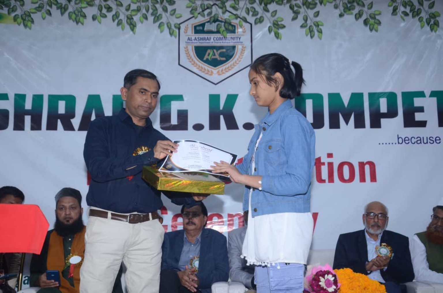 Certificate presentation at Foundation event